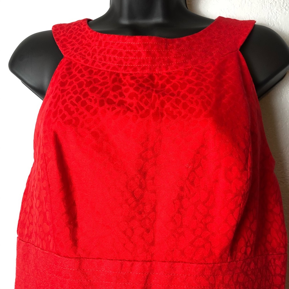 MUSE Grecian neck line Red Textured Dress Sz 6 - Picture 3 of 10